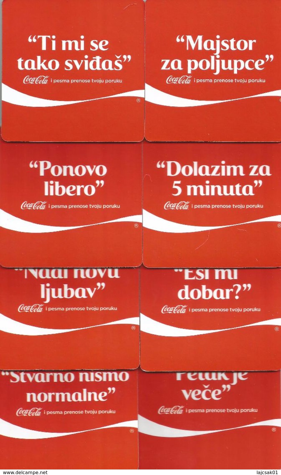 8 Different Coca Cola Coasters From Serbia - Sottobicchieri Di Birra