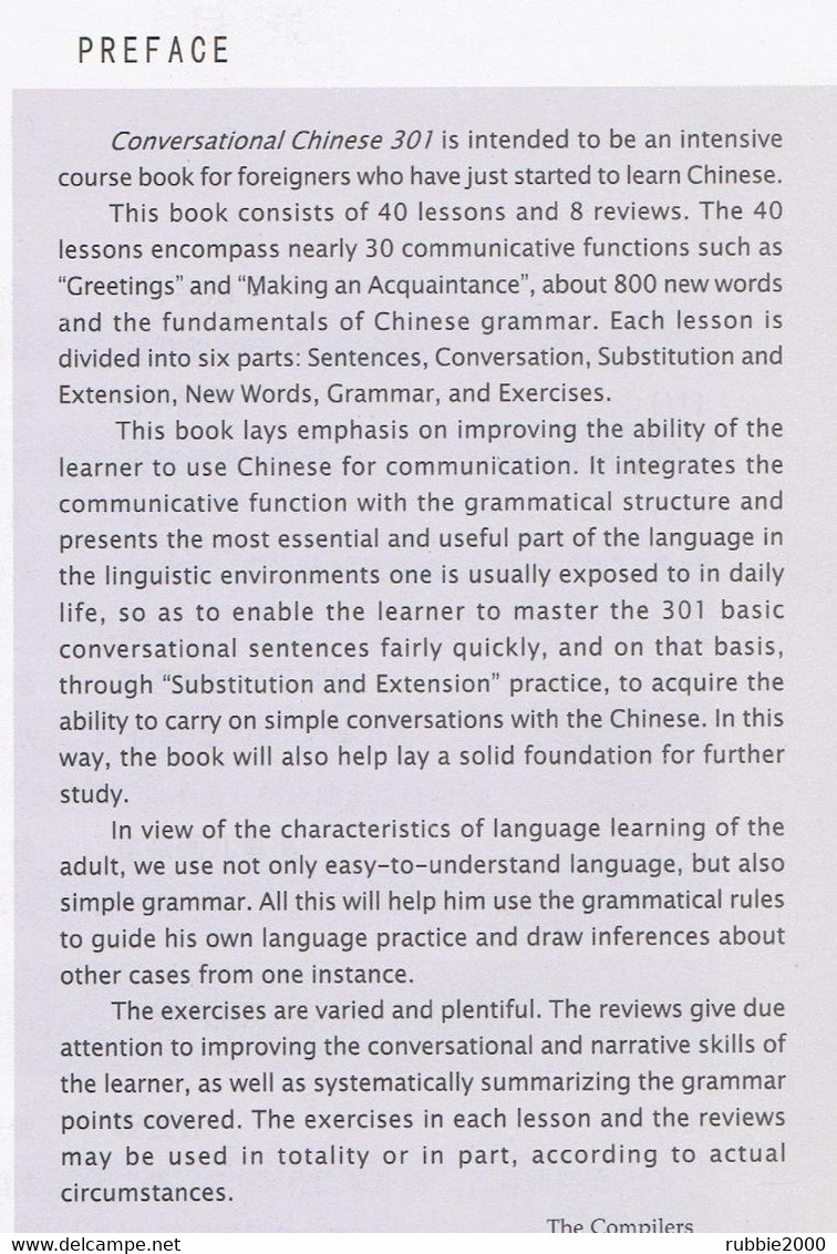 CONVERSATIONAL CHINESE 301 WITH DVD CHINESE TEXTBOOK FOR FOREIGNERS - Language Study