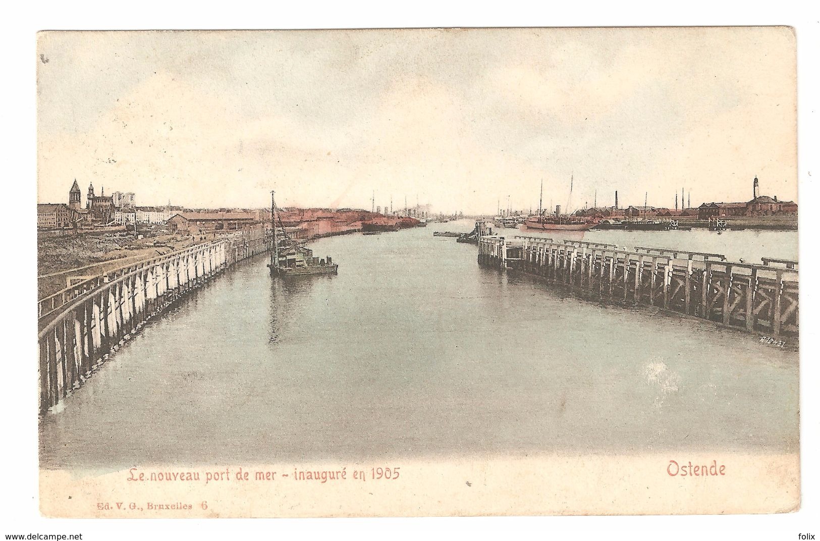 Oostende / Ostende - Le Nouveau Port De Mer - Inauguré En 1905 - Zegel 1 Cent - Oostende