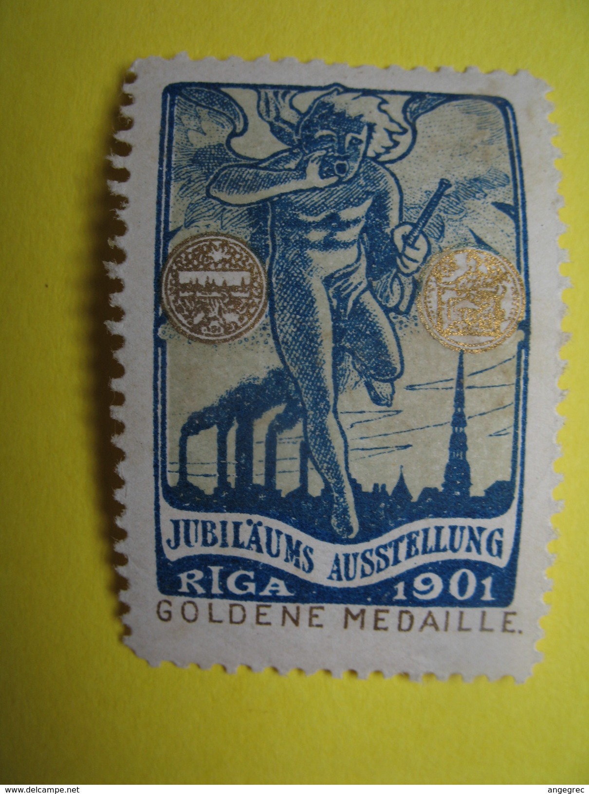 Vignette Jubiläums Ausstellung Riga  1901  Goldene Medaille - Cinderellas