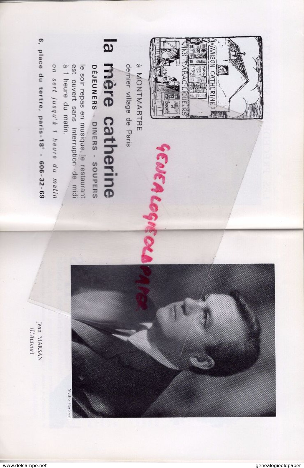 75-PARIS-PROGRAMME THEATRE SAINT GEORGES-MARY MORGAN-INTERDIT AU PUBLIC-JEAN MARSAN-JEAN LE POULAIN-MERCADIER-JOFFO-1968 - Programmes