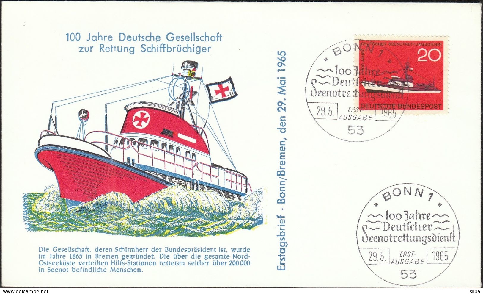 Germany Bonn 1965 / Ships / Sea Rescue - Schiffe