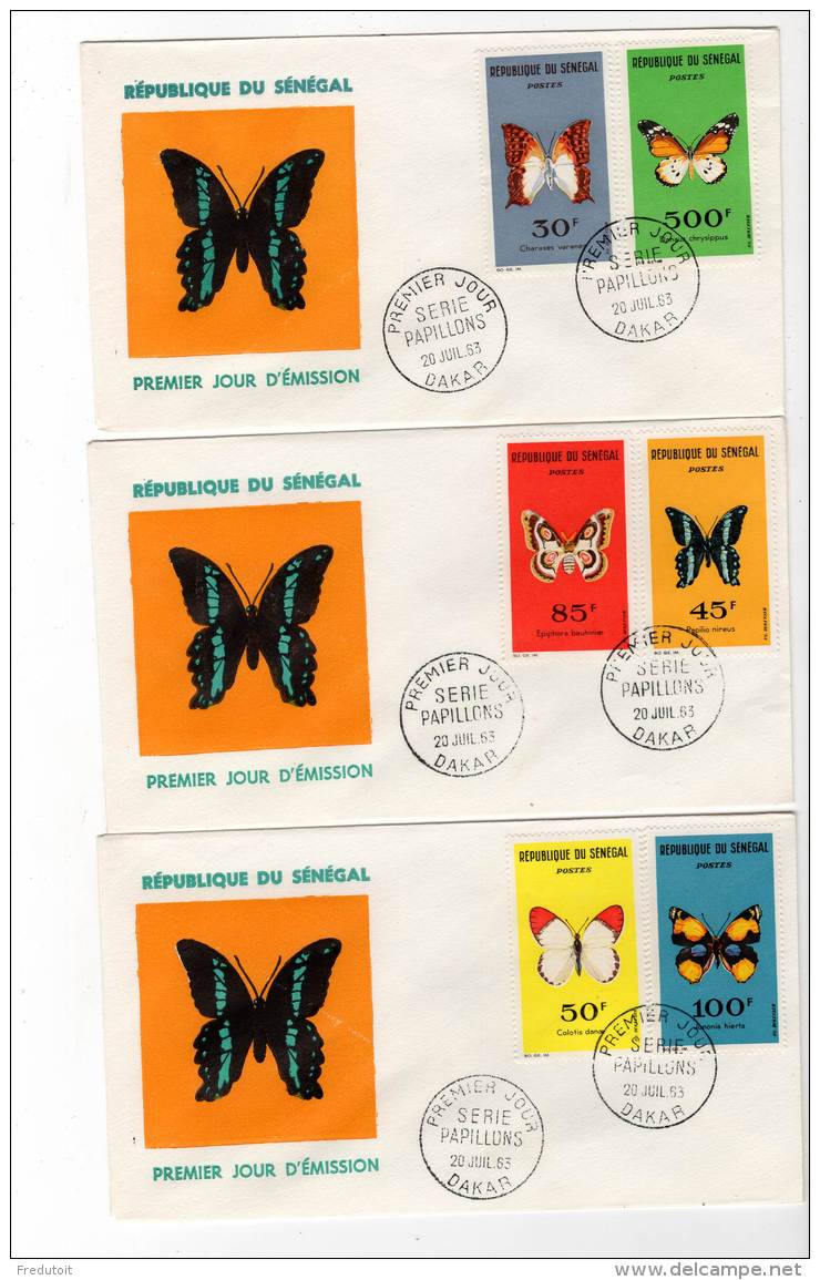 FDC - SENEGAL - 1963 - PAPILLONS - Sénégal (1960-...)