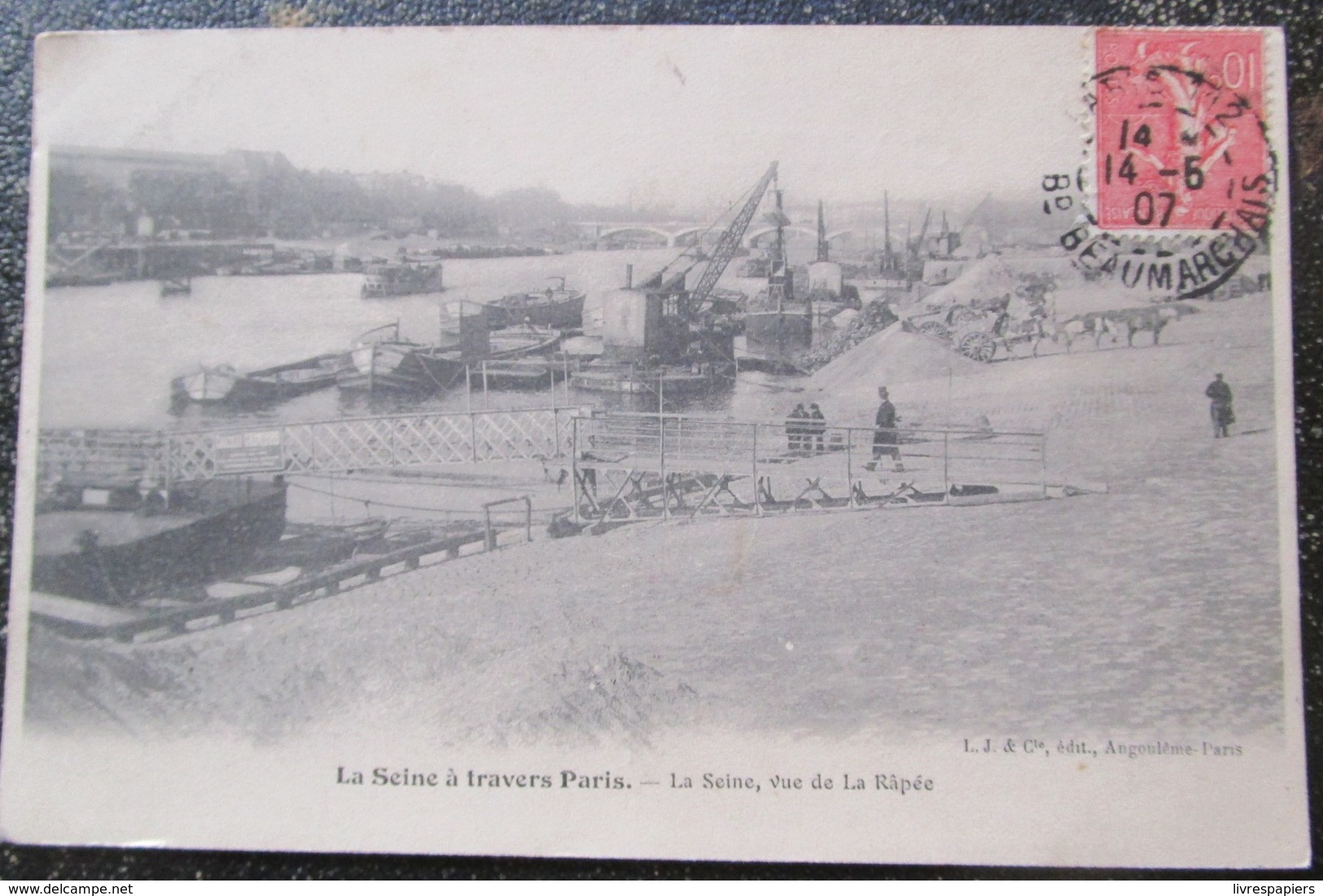 Paris Seine Quai De La Rapée  Cpa Timbrée 1907 - De Seine En Haar Oevers