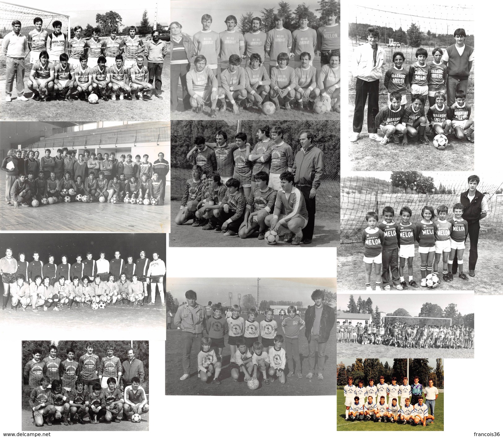 Lot De 46 Moyennes / Grandes Photographies : Annonay - Equipes De Football - Foot 1982 1984 1985 A.S.R - Sports