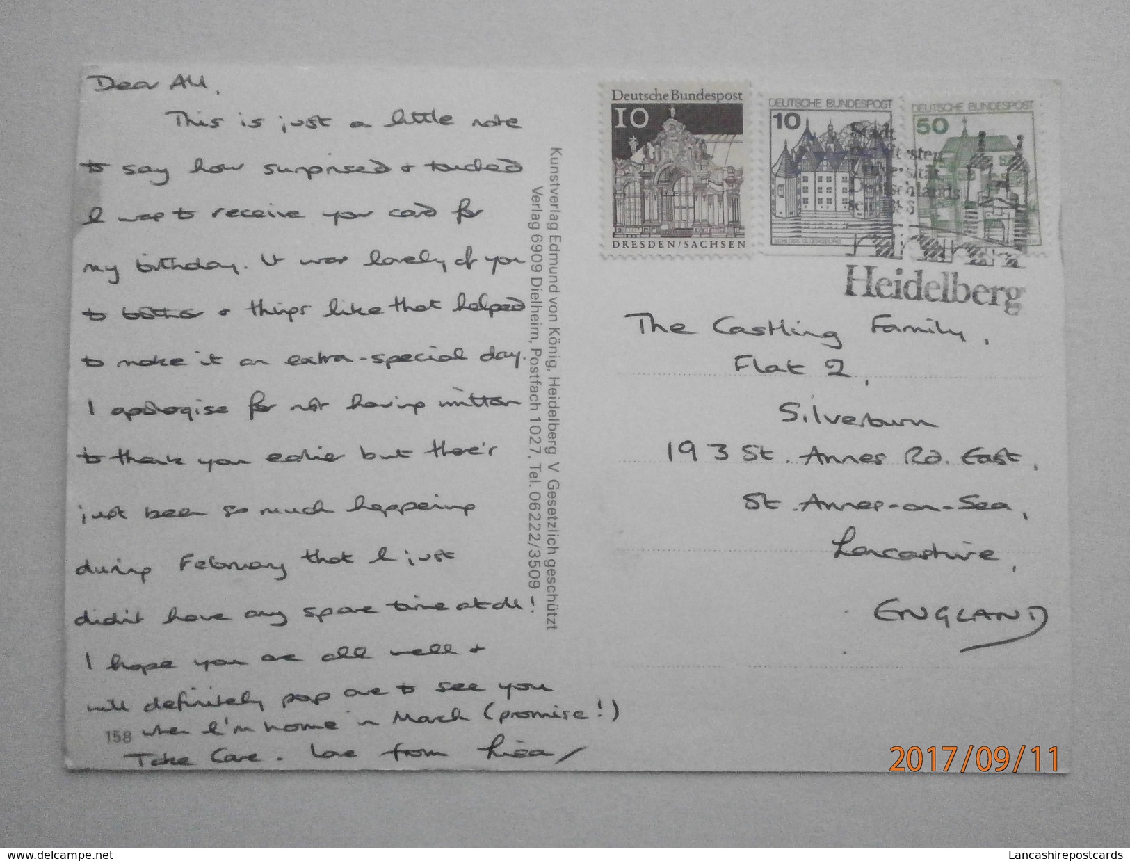 Postcard Gruss Aus Heidelberg My Ref B21837 - Greetings From...