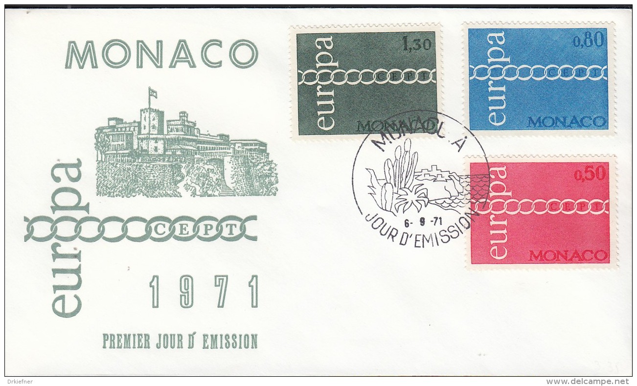 MONACO 1014-1016, FDC, Europa CEPT 1971 - 1971