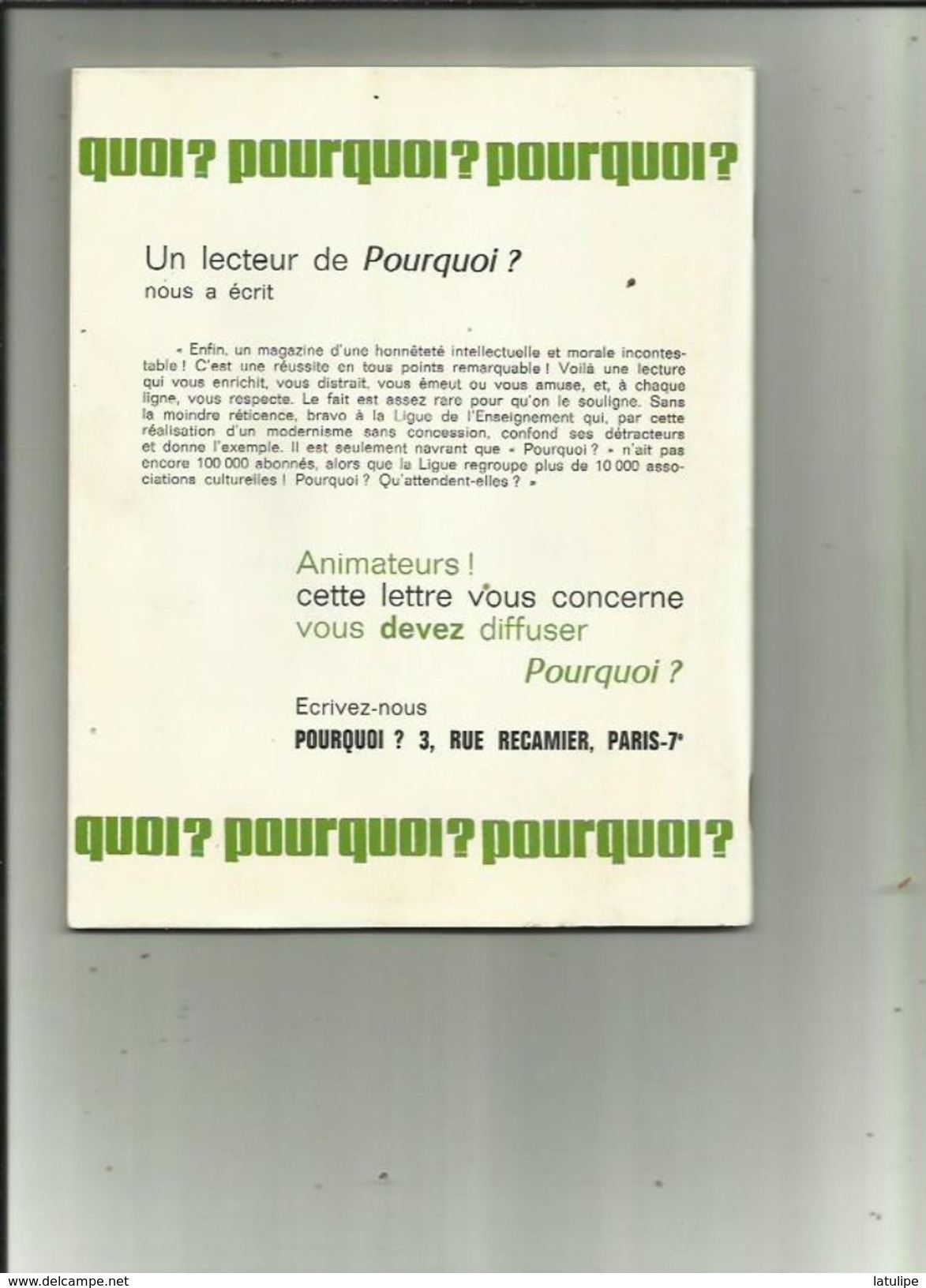 L'Animateur Culturel _Congres De CLERMONT-FERRAND DU 9 10 11 JUILLET 1969  No 62 Sept--Oct 1969 - Autres & Non Classés