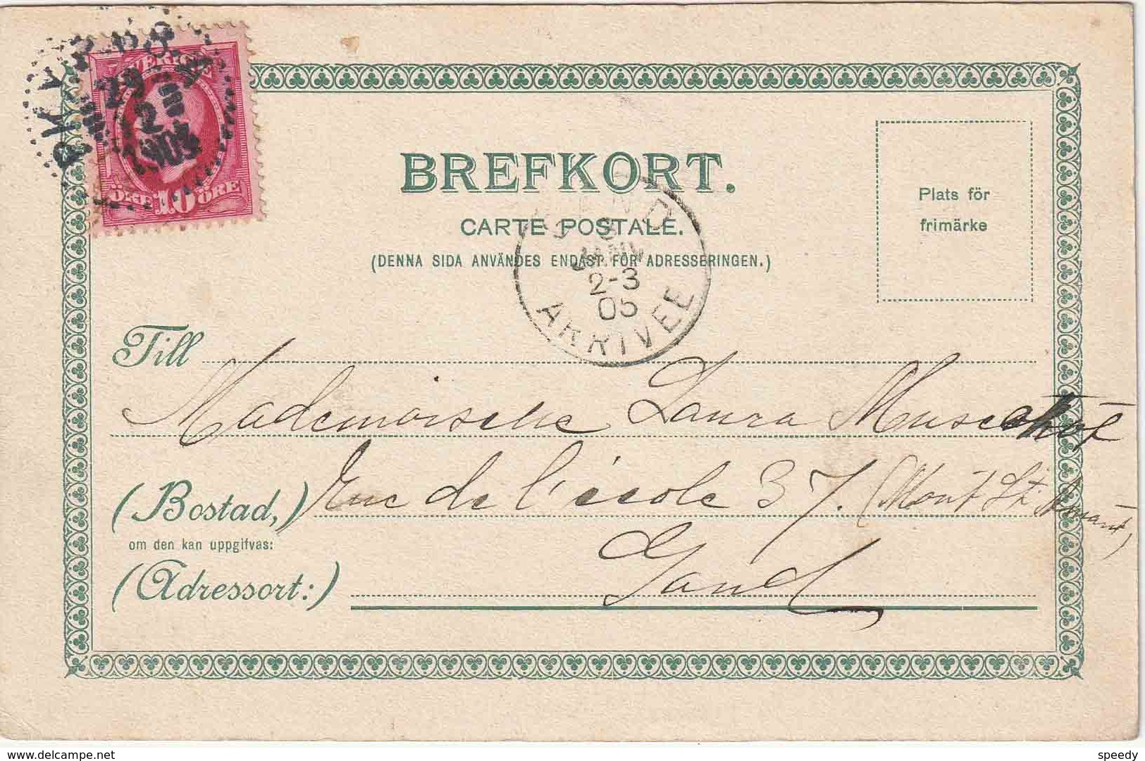 AMBULANT/BAHNPOST :PK Met PZ (Zweden)  " P K X P   68 A / 29.12.1905" - Altri & Non Classificati