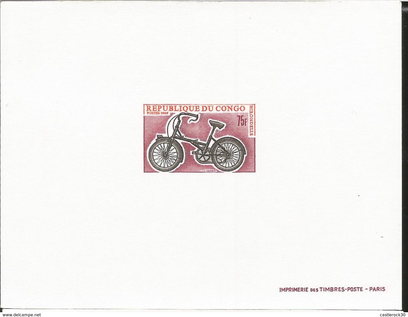 J) 1969 REPUBLIC OF CONGO, PROOF, BICYCLE, SET OF 4 MNH - Other & Unclassified