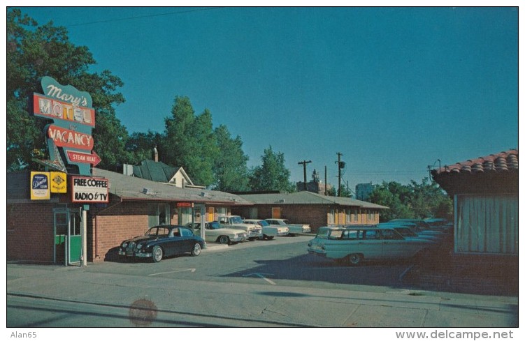 Reno Nevada, Mary's Motel, Lodging, Jaguar Auto, C1960s Vintage Postcard - Reno