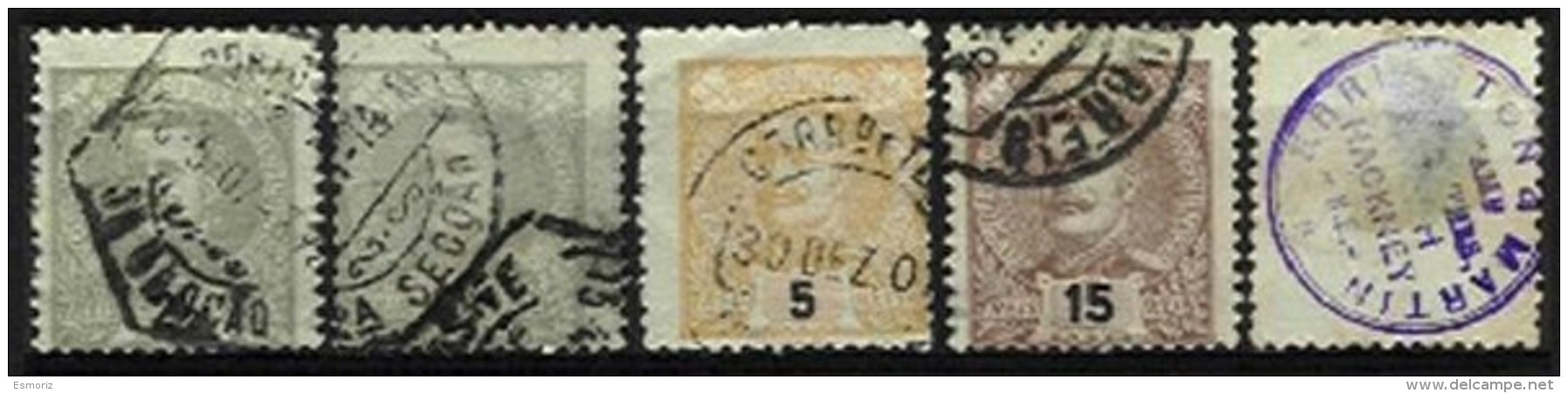 PORTUGAL, AF 126/27, 129, 131: Yv 124/25, 127, 130, Shifted Perfs, Used, F/VF - Unused Stamps