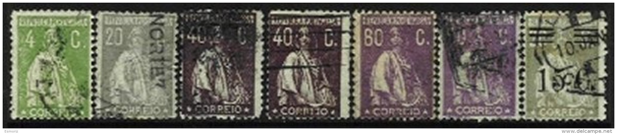 PORTUGAL, AF 226, 280, 283, 286, 461: Yv 234, 280, 284, 288, 465, Shifted Perfs, Used, F/VF - Ungebraucht