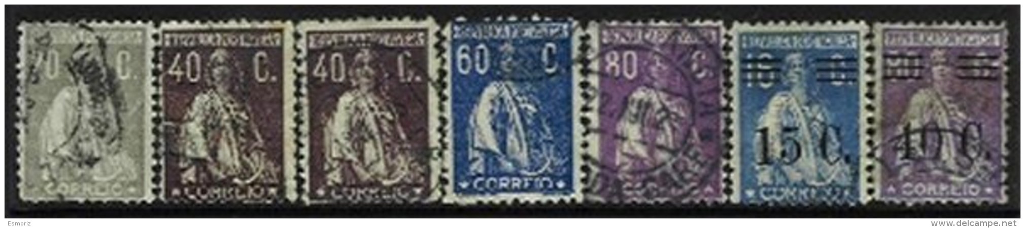 PORTUGAL, AF 240, 245, 283, 286, 459, 474: Yv 250, 280, 284, 288, 463, 478, Shifted Perfs, Used, F/VF - Unused Stamps