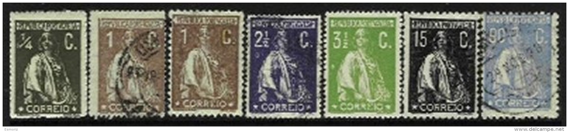 PORTUGAL, AF 206, 211, 221, 225, 247, 253: Yv 206, 211, 228, 233, 252, 277, Plate Cracks, Used, F/VF - Neufs