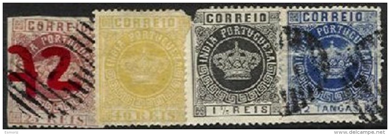 PORTUGUESE INDIA, AF 51, 60, 115, 119: Yv 44, 53, 114, 118, */o M/U, Ave - Inde Portugaise