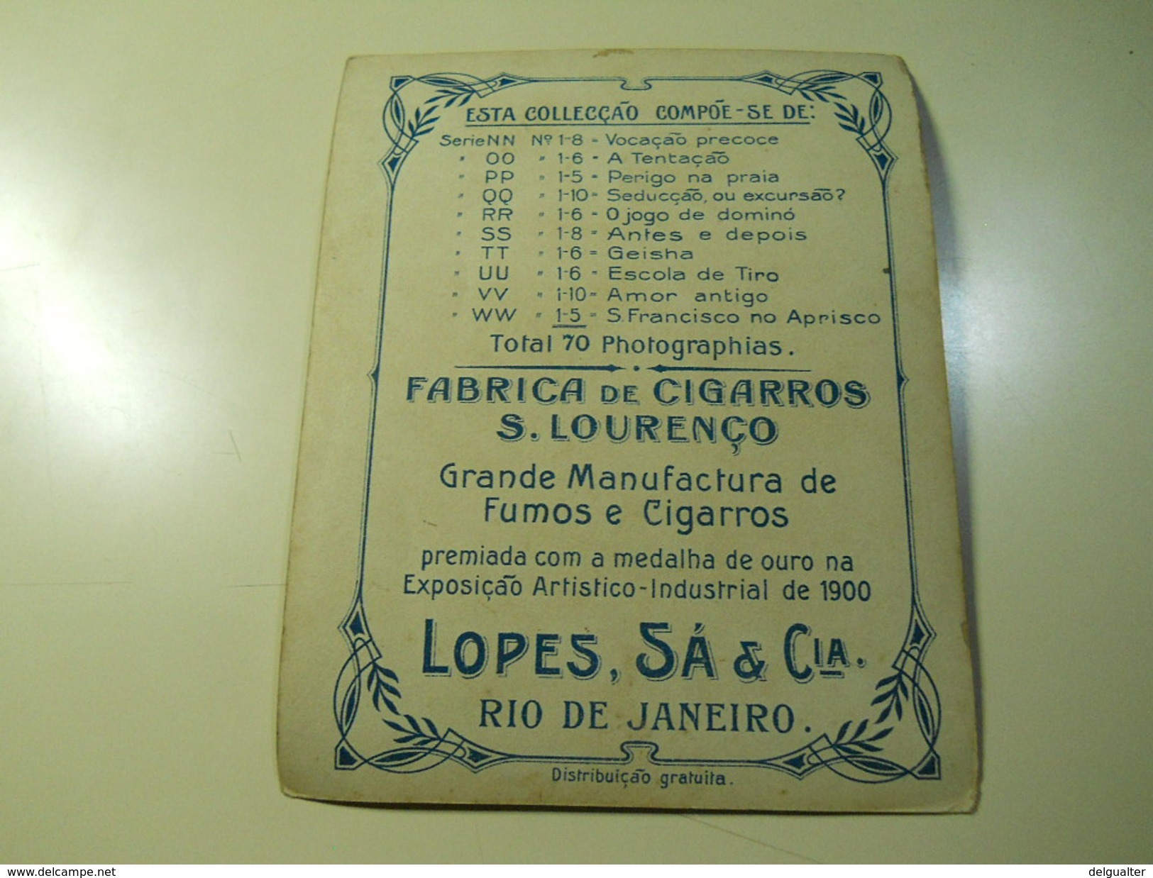 Cigarette Card (16x12cm) Fabrica De Cigarros S. Lourenço * Rio De Janeiro * Brazil* Nº6 * Escola De Tiro - Andere & Zonder Classificatie