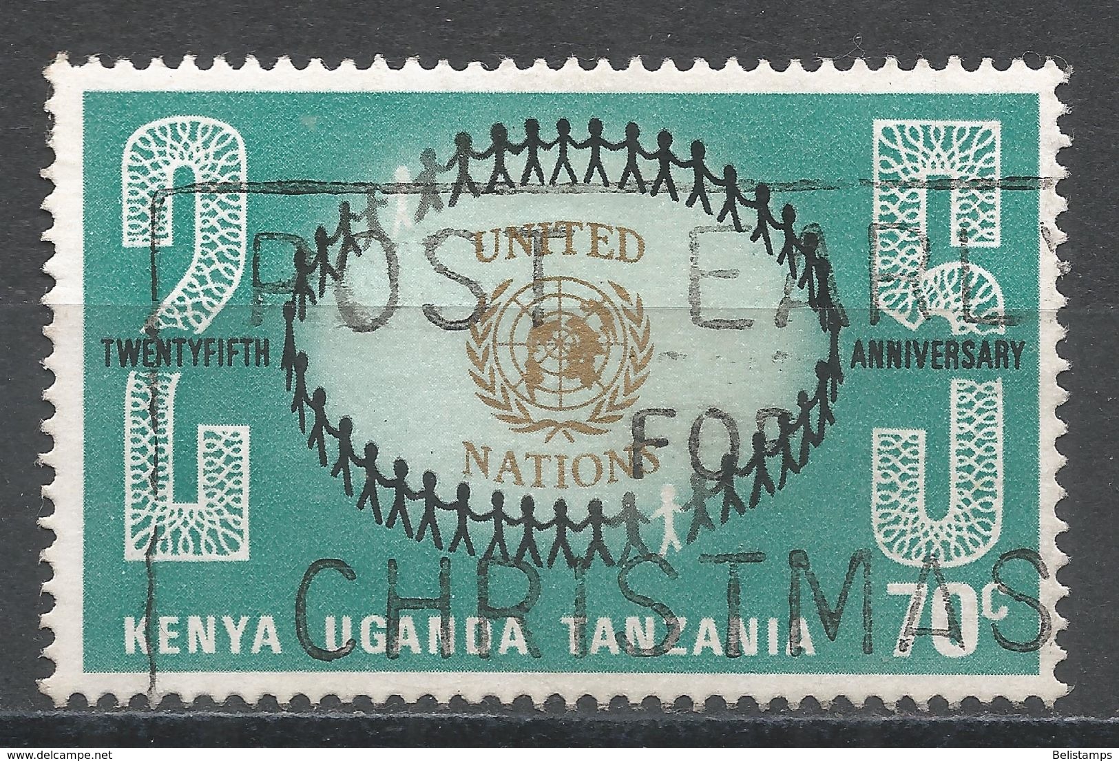 Kenya, Uganda & Tanzania 1970. Scott #222 (U) UN Emblem - Kenya, Ouganda & Tanzanie