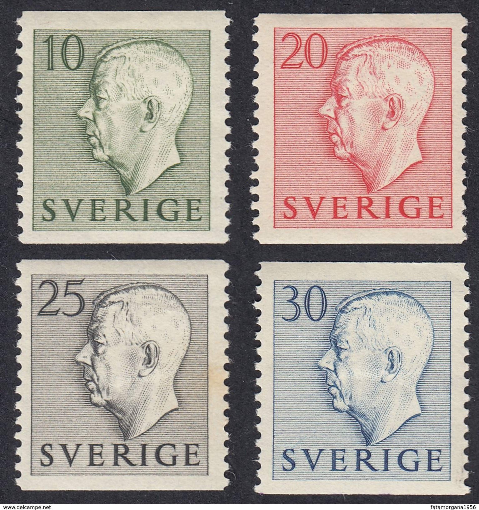 SWEDEN - SVEZIA - SVERIGE - 1951/52 -  Lotto 4 Valori Nuovi Con Traccia Di Linguella: Yvert 355, 357, 359 E 361, MH. - Nuovi