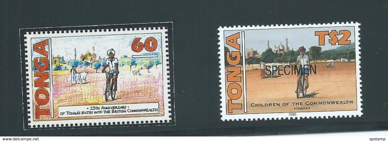 Tonga 1995 Commonwealth Children Bicycle Unadopted Essay For $2 Value - Tonga (1970-...)