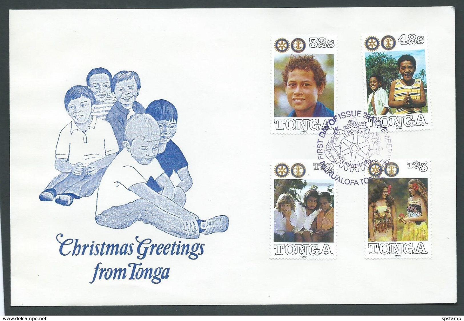 Tonga 1990 Rotary Issue Paste Up Proof Of Special FDI Postmark On Artist Board - Tonga (1970-...)