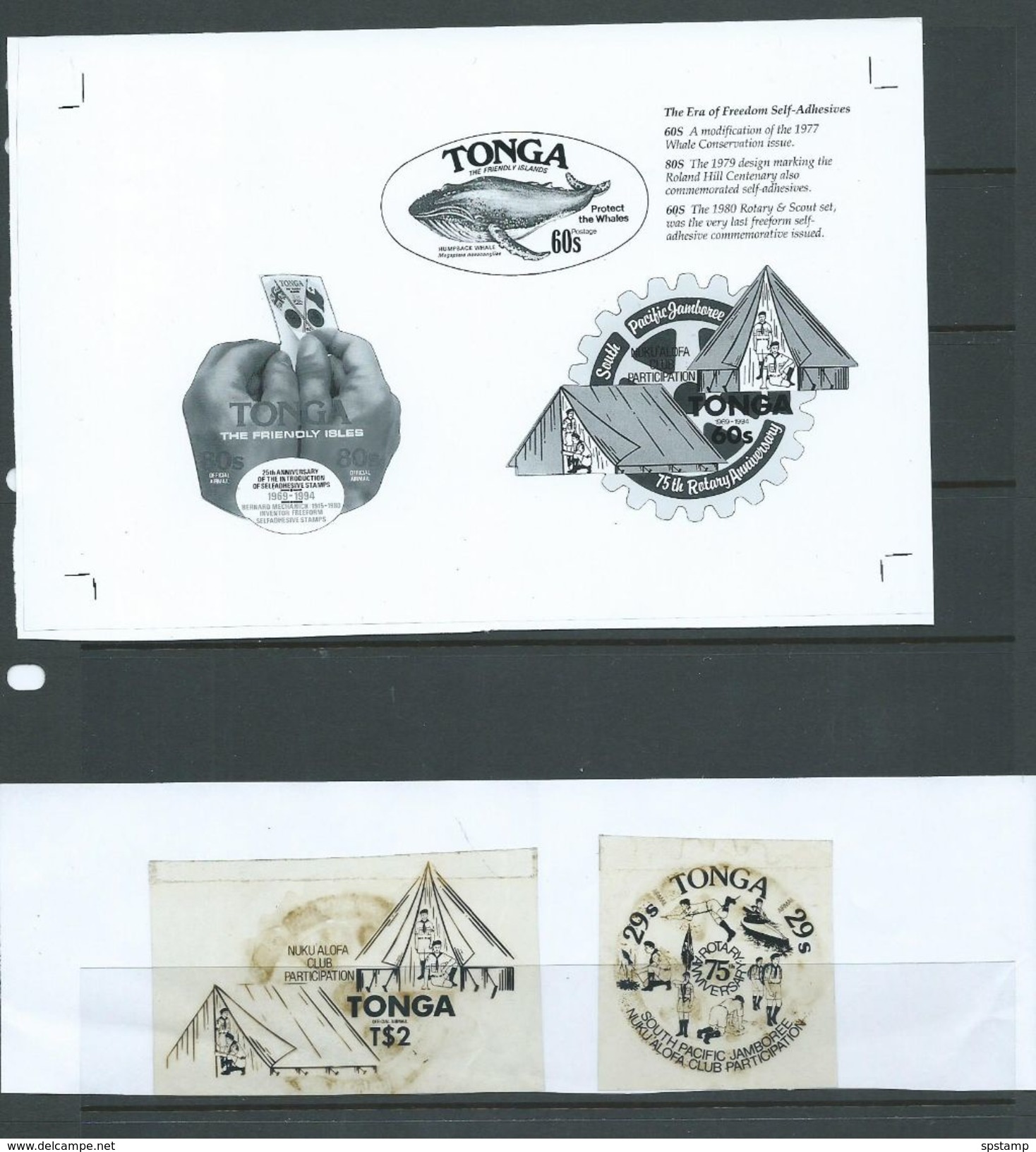 Tonga 1994 Prestige Booklet Fantastic Lot Of Proofs And Printer Material For Booklet And FDC - Tonga (1970-...)