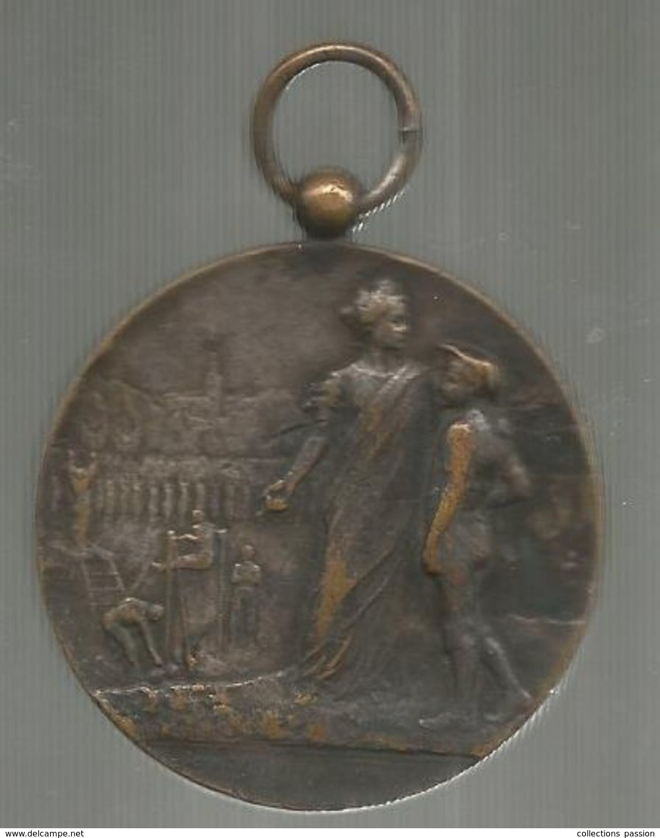 Médaille , Sports , Gymnastique , 46 Gr ,diam 4.5 Cms , Haut. : 6.5 Cms , Bronze, Frais Fr : 2.70 E - Otros & Sin Clasificación