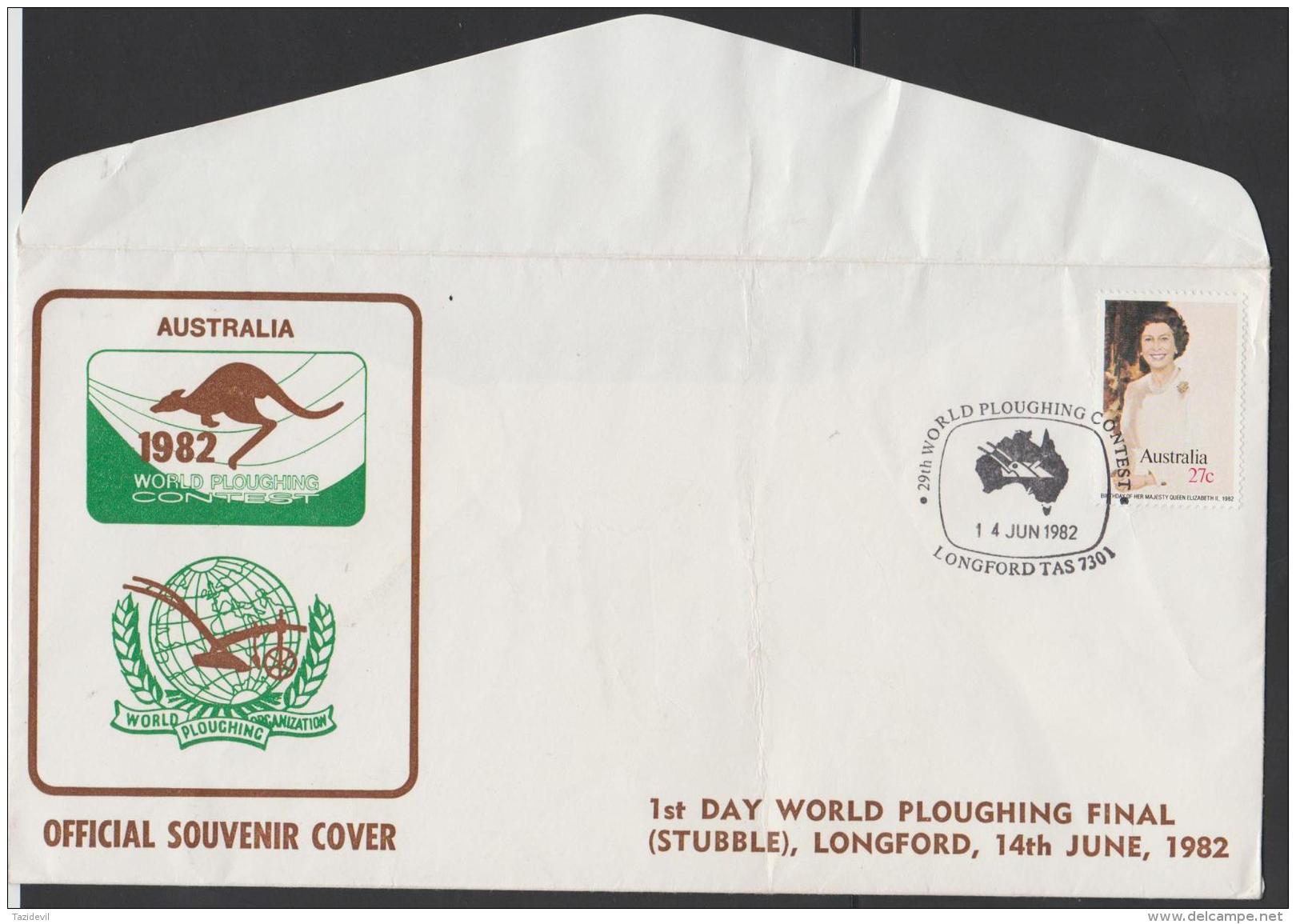 TASMANIA - 1982 World Ploughing Final Souvenir Cover. Scarce - Covers & Documents