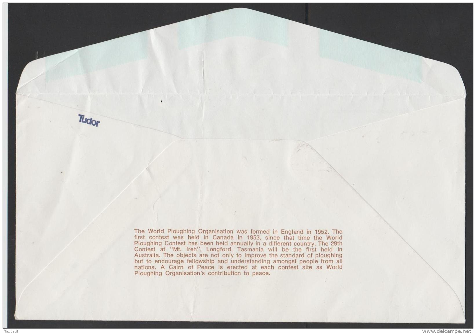 TASMANIA - 1982 World Ploughing Final Souvenir Cover. Scarce - Cartas & Documentos