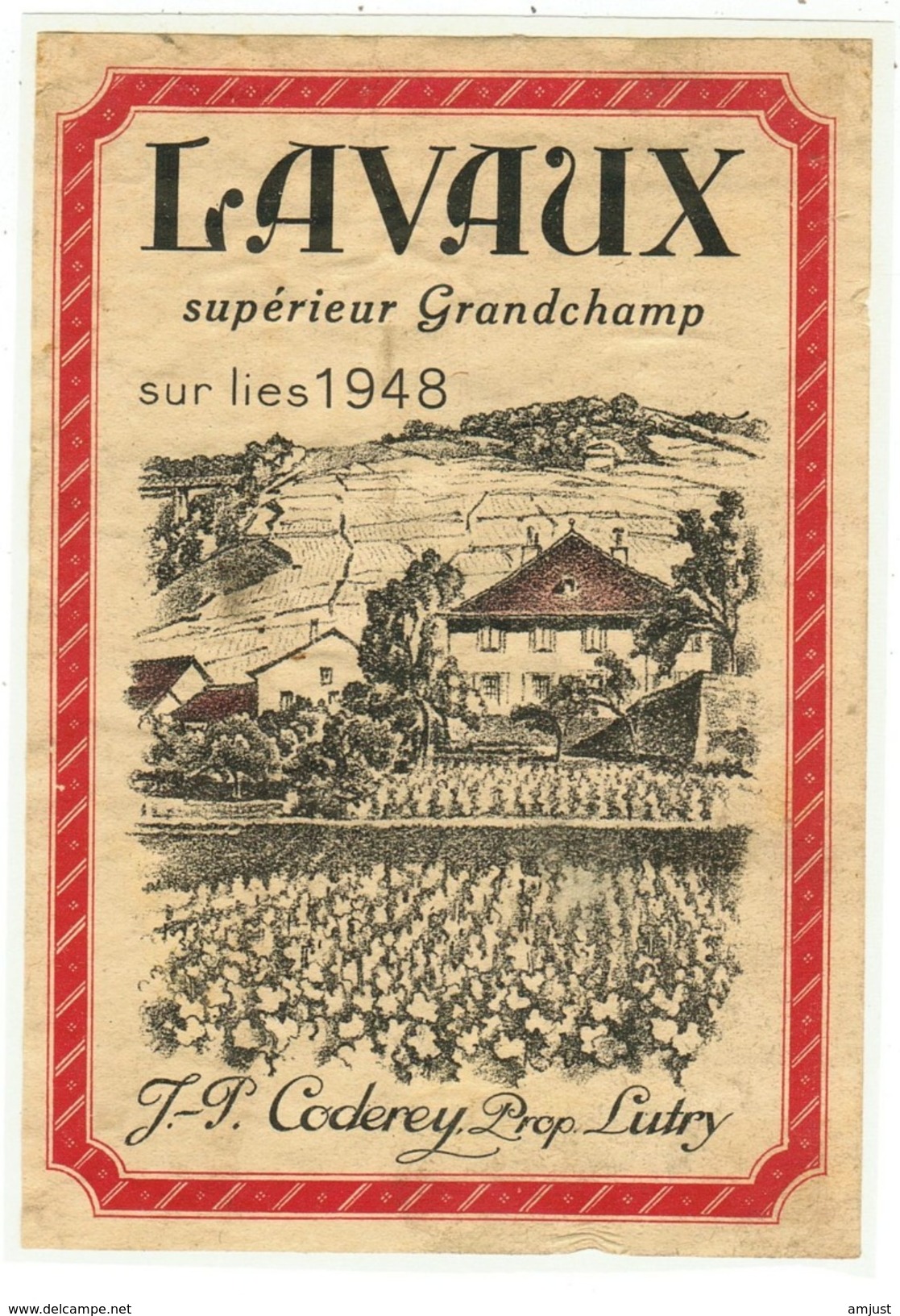 Rare // Lavaux Supérieur Grandchamp Sur Lies 1948, J.P. Coderey Lutry, Vaud // Suisse - Autres & Non Classés