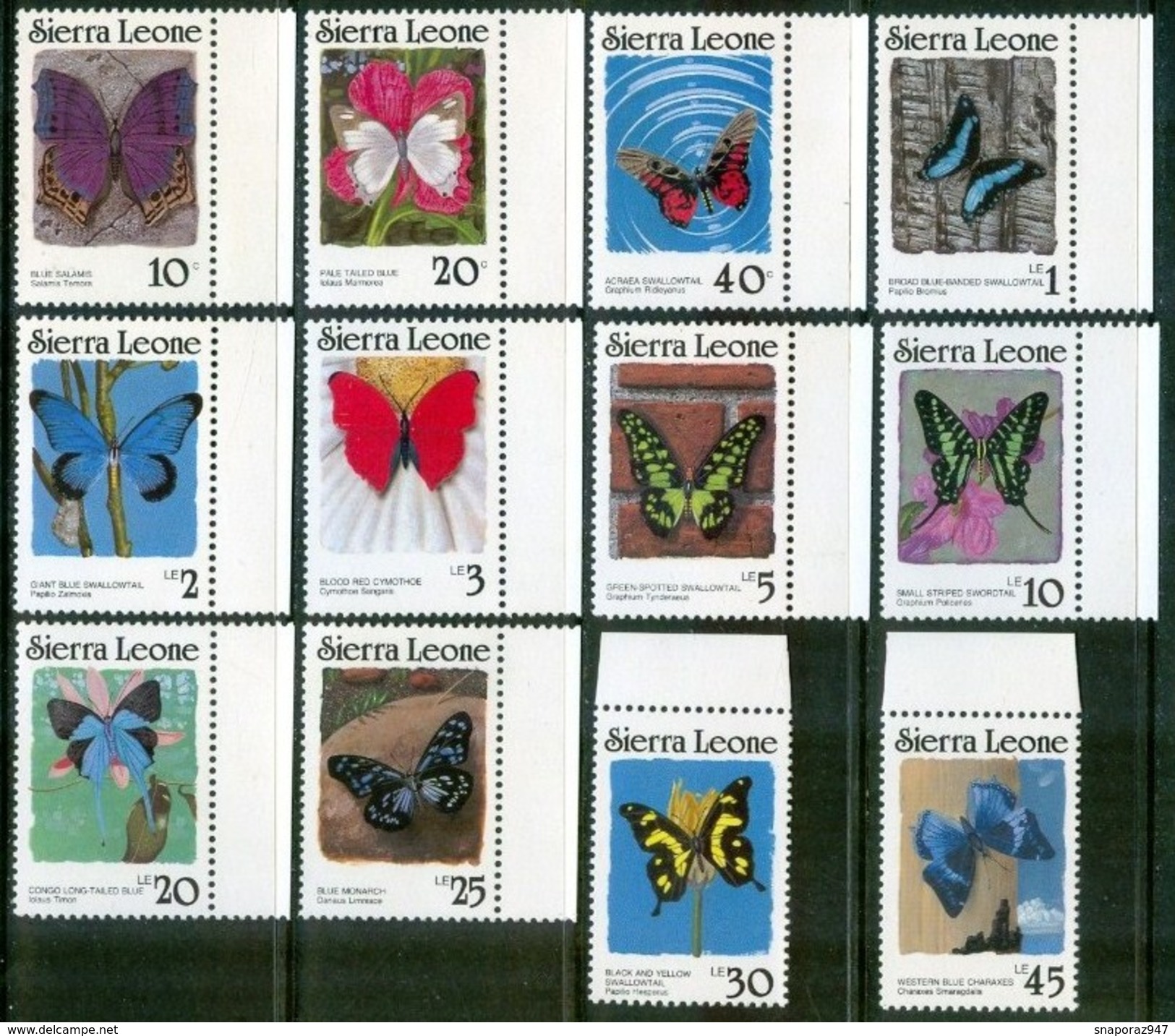 1987 Sierra Leone Farfalle Butterflies Schmetterlinge Papillons Dent.14 MNH** Spa14 - Farfalle