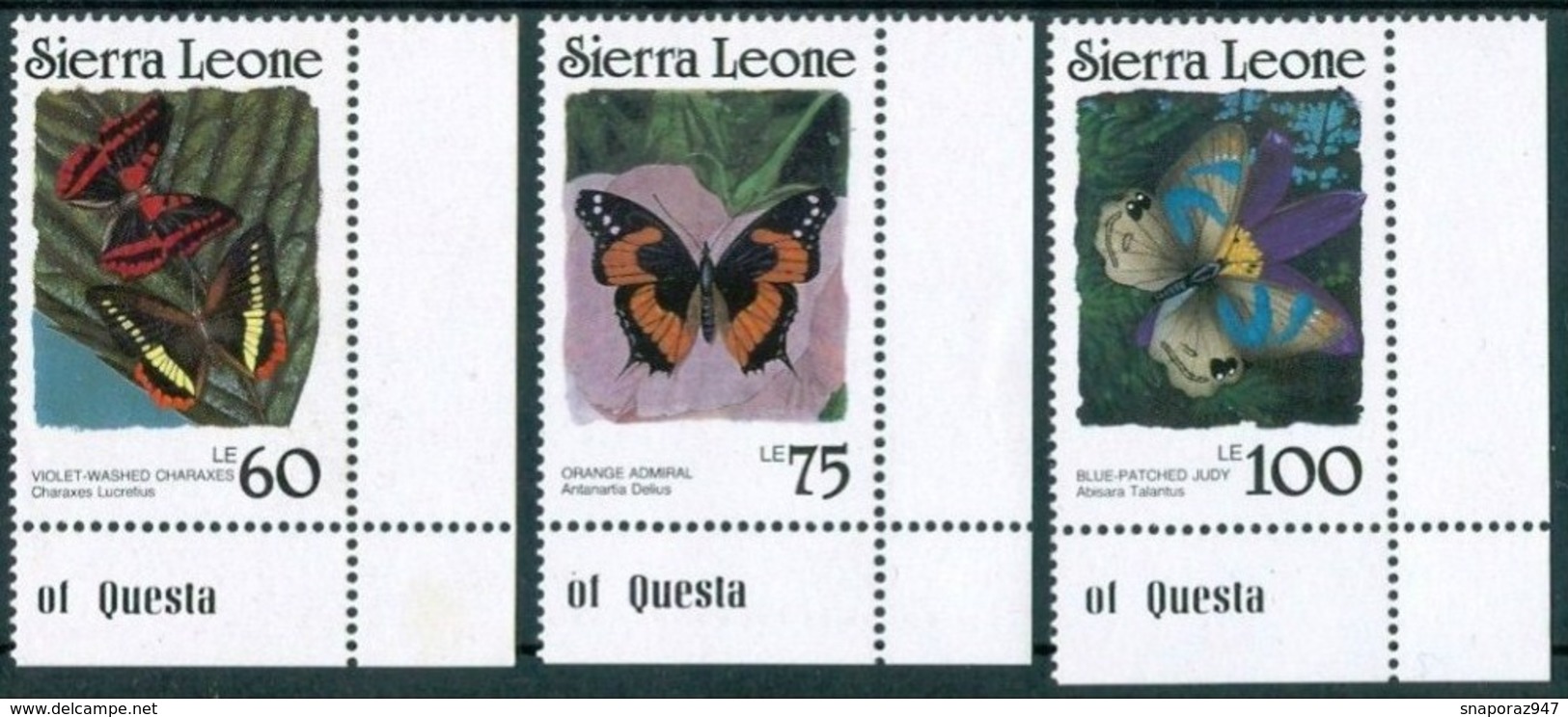 1987 Sierra Leone Farfalle Butterflies Schmetterlinge Papillons Dent.14 MNH** Spa14 - Farfalle