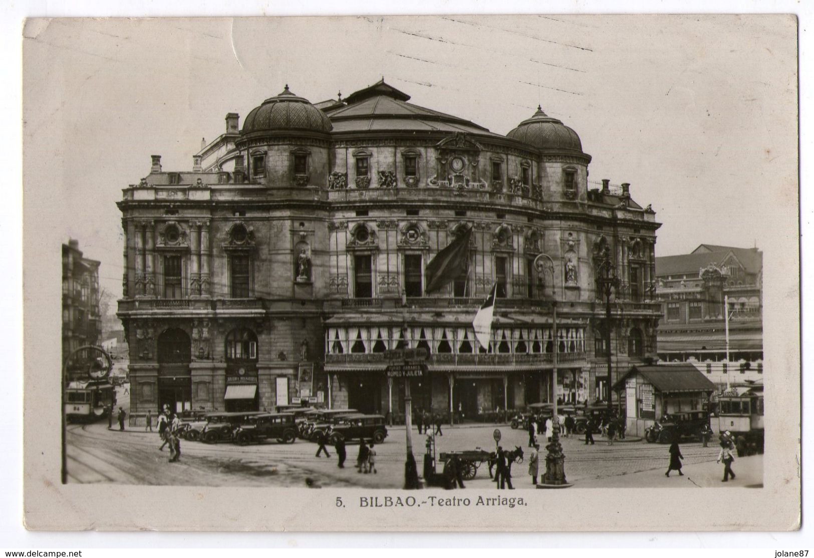 CPA   BILBAO       1935      TEATRO ARRIAGA     VIEILLES VOITURES - Vizcaya (Bilbao)