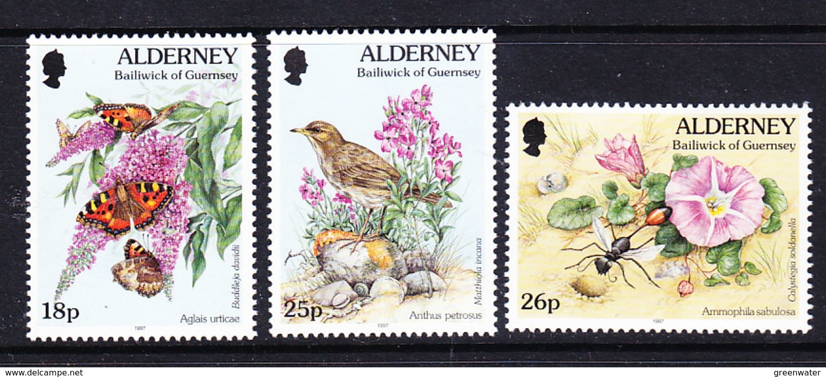 Alderney 1997 Fauna & Flora 3v  ** Mnh (ALD119) - Alderney