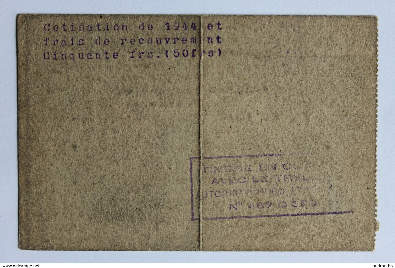 Carte Société Des Anciens élèves Ecoles Nationales D'Arts Et Métiers 1944 M. Hubert Périgueux Classe 38 - Diplômes & Bulletins Scolaires