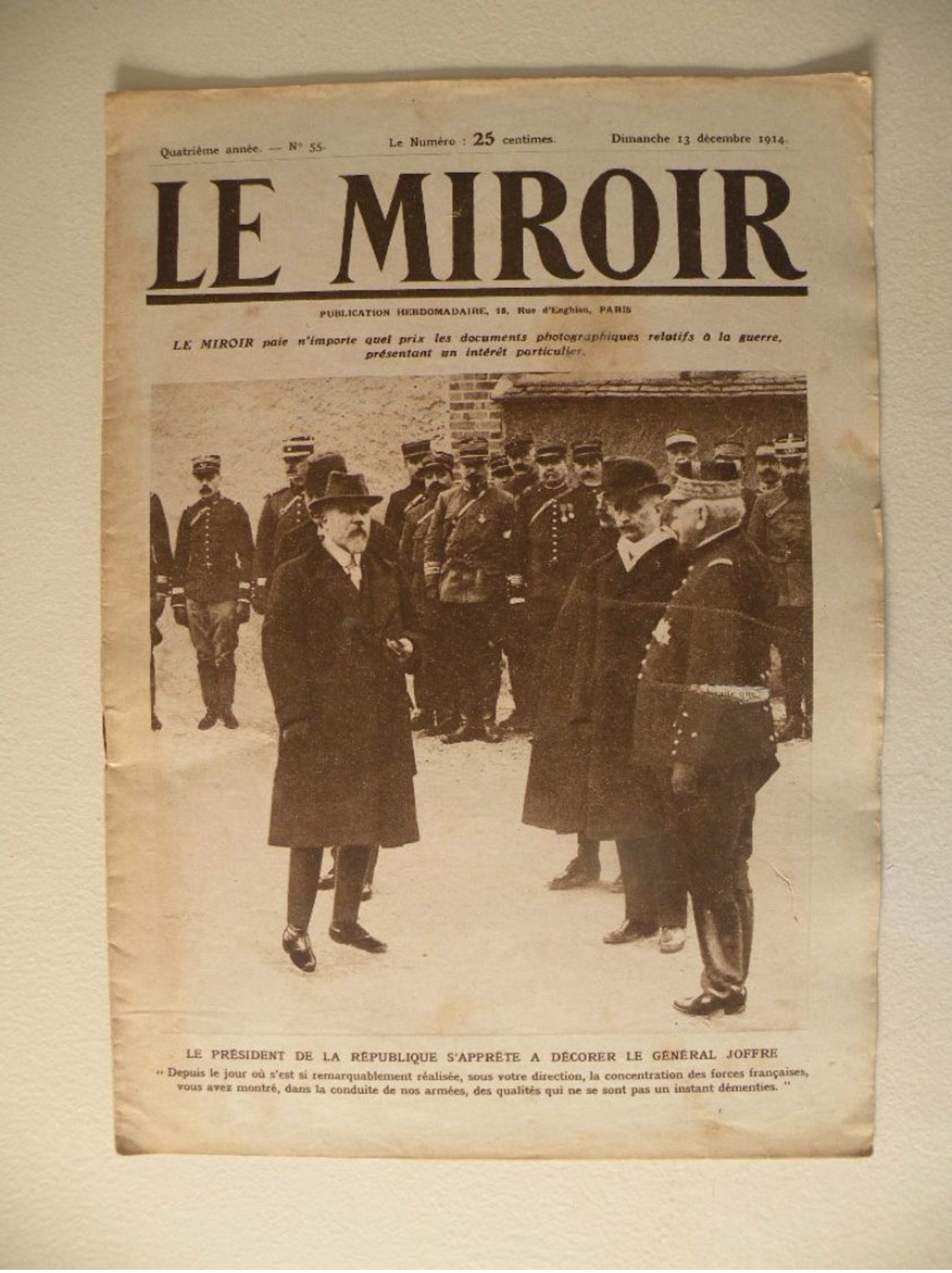 Le Miroir,la Guerre 1914/1918 > Journal N°55 > 13/12/1914,Général Joffre,Reims Sous Les Bombardement - L'Illustration