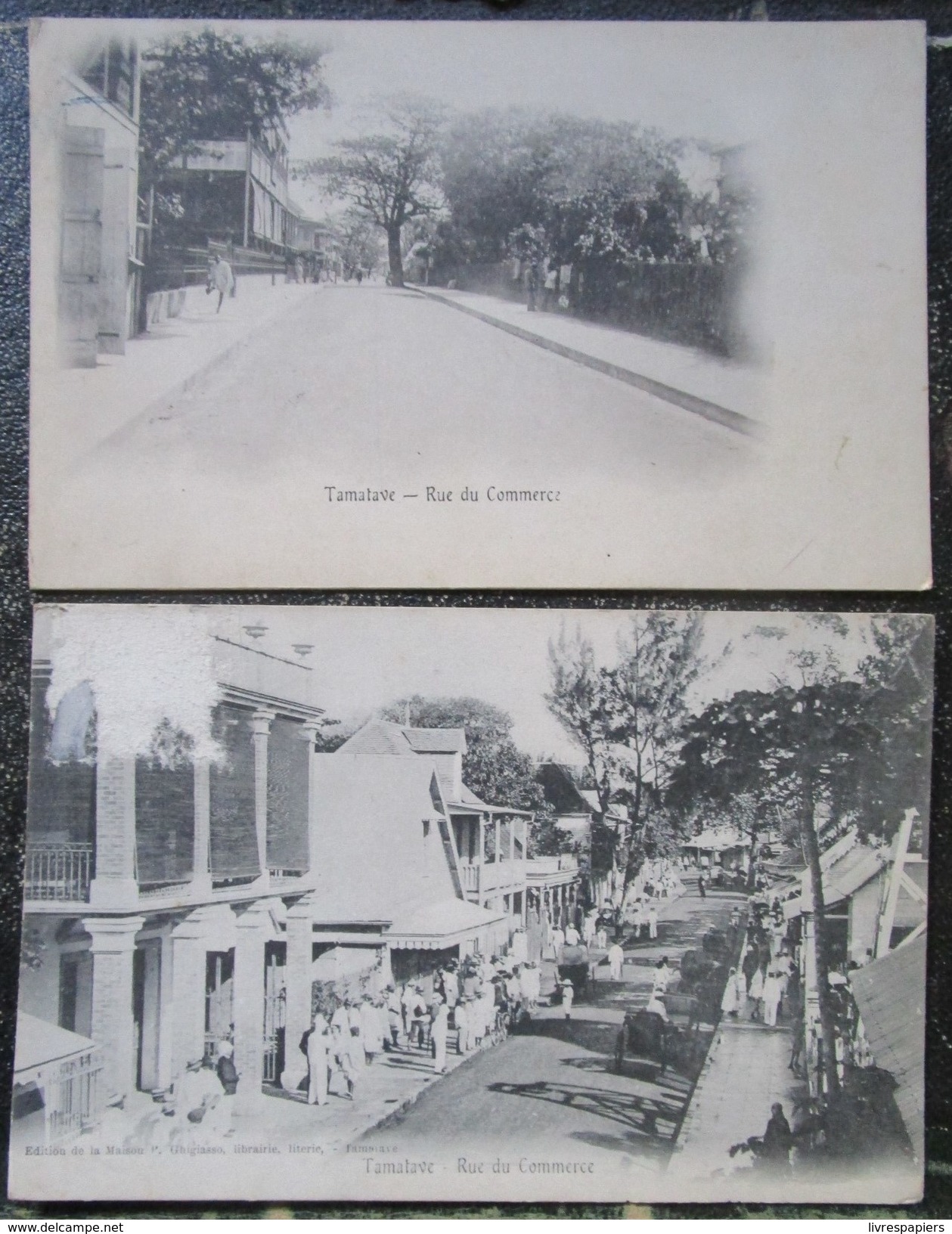 Madagascar Lot 2 Cpa  Tamatave La Rue Du Commerce Cpa - Madagascar