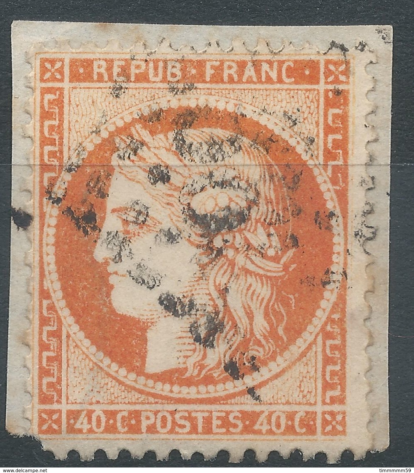 Lot N°36778  Variété/n°38/fragment, Oblit GC, Filet EST Pratiquement Absent - 1870 Siege Of Paris