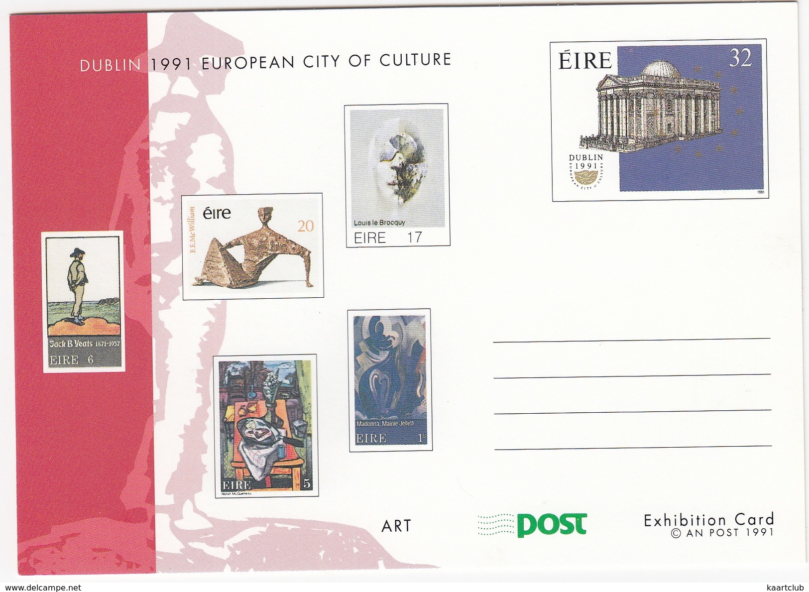 Dublin 1991 European City Of Culture : ART - An Post 1991 - Post Exhibition Card - (Ireland) - Andere & Zonder Classificatie