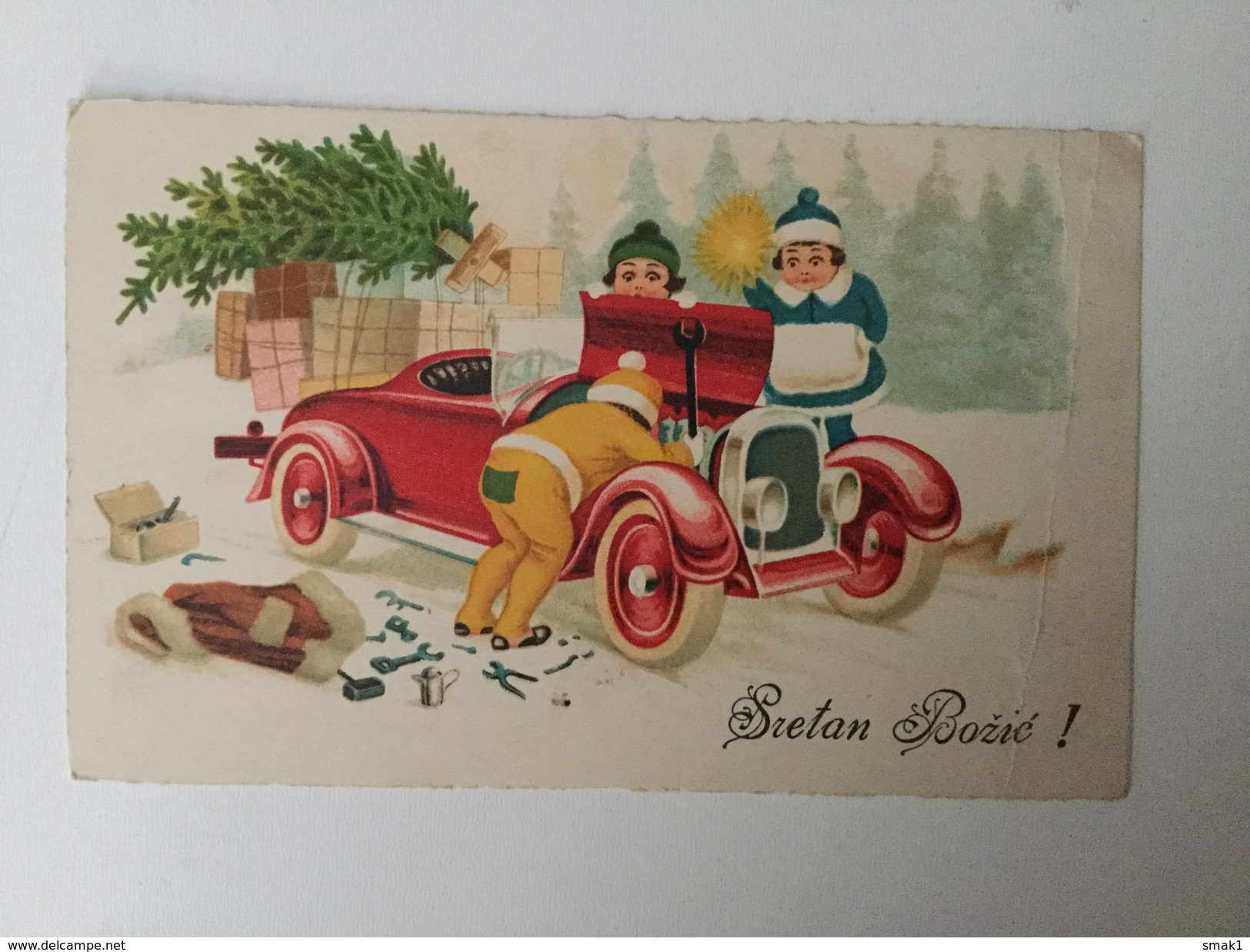 AK  CHRISTMAS   KIDS CHILDREN  AUTO   AUTOMOBILE - Sonstige & Ohne Zuordnung