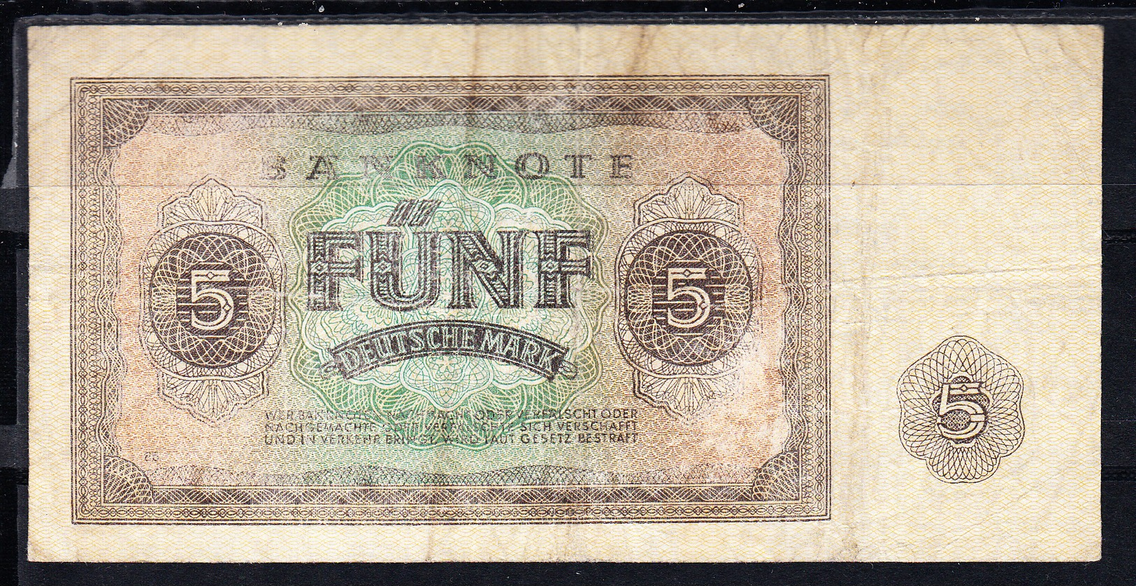 RDA 1948. 5  DEUTSCHE MARK. (DEUTSCHEN NOTENBANK) MBC .B1024 - 5 Deutsche Mark