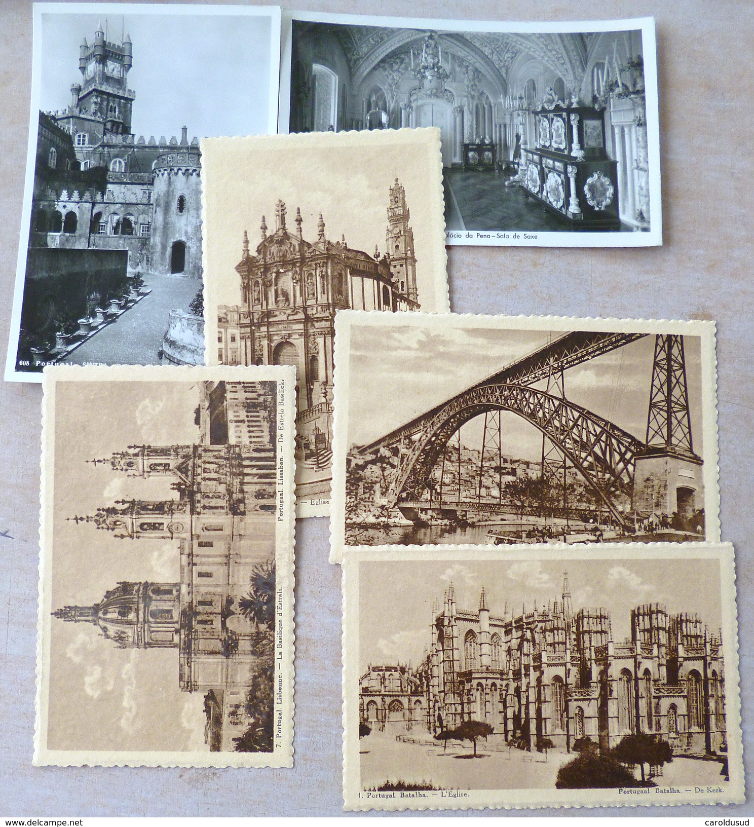 Cp Lot +-18 Cp Portugal Lisbonne Batalha Couvent Cristo Cartaxo Litho Divers Voir Photos - Collections & Lots