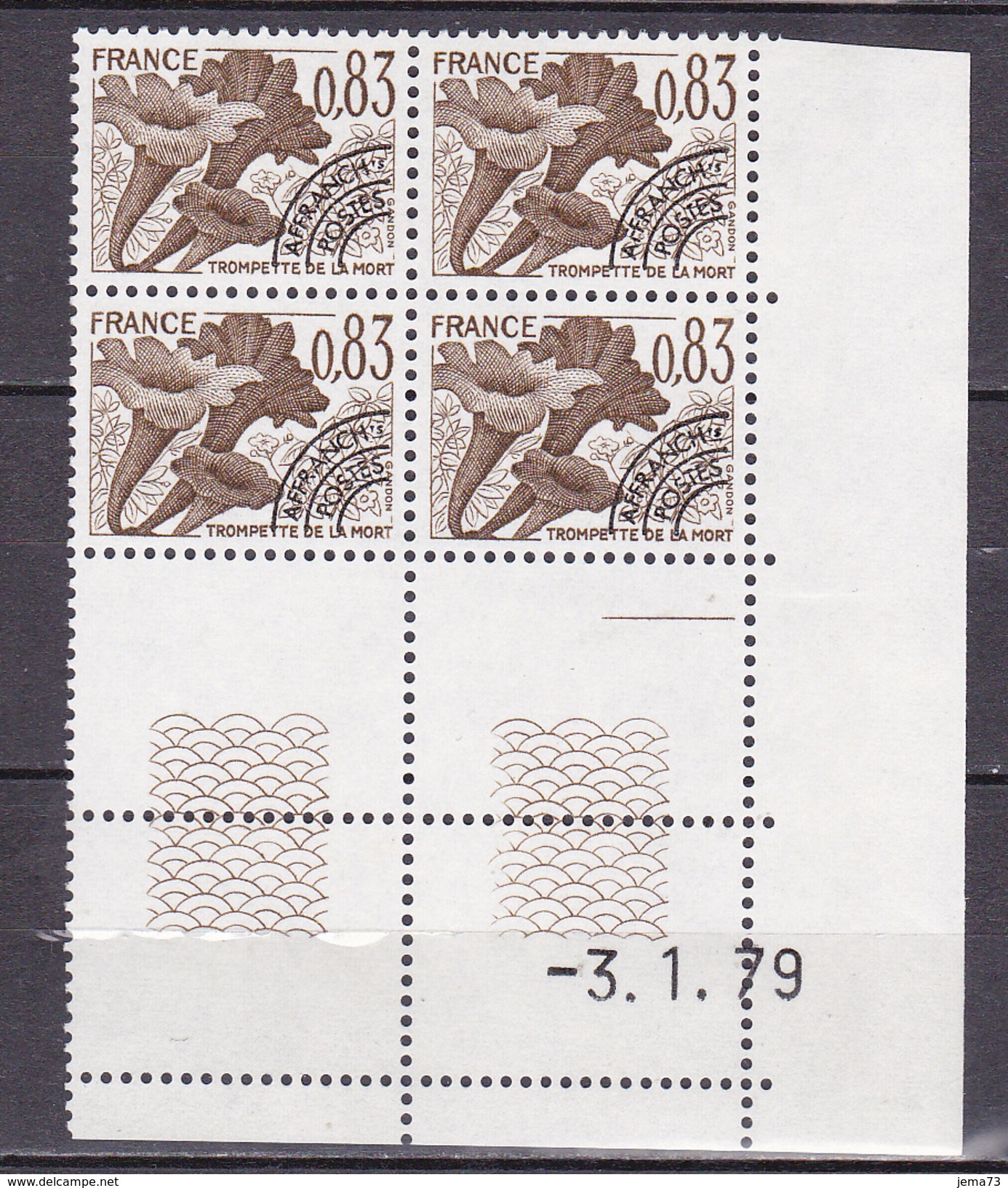 N° 159 Préoblitérés Champignons:Trompette De La Mort :  Bloc Coins Datés  3.1.79 Neuf Impeccable - Precancels