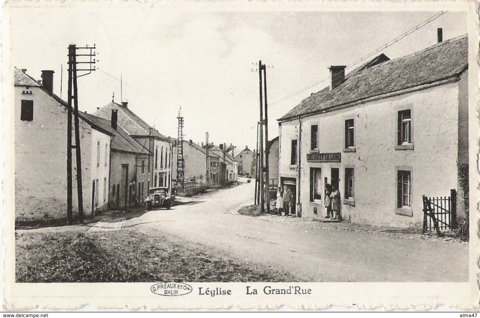 Léglise - Grand Rue - Oldtimer - Delhaize Animé - écrite Vers 1950 - Léglise