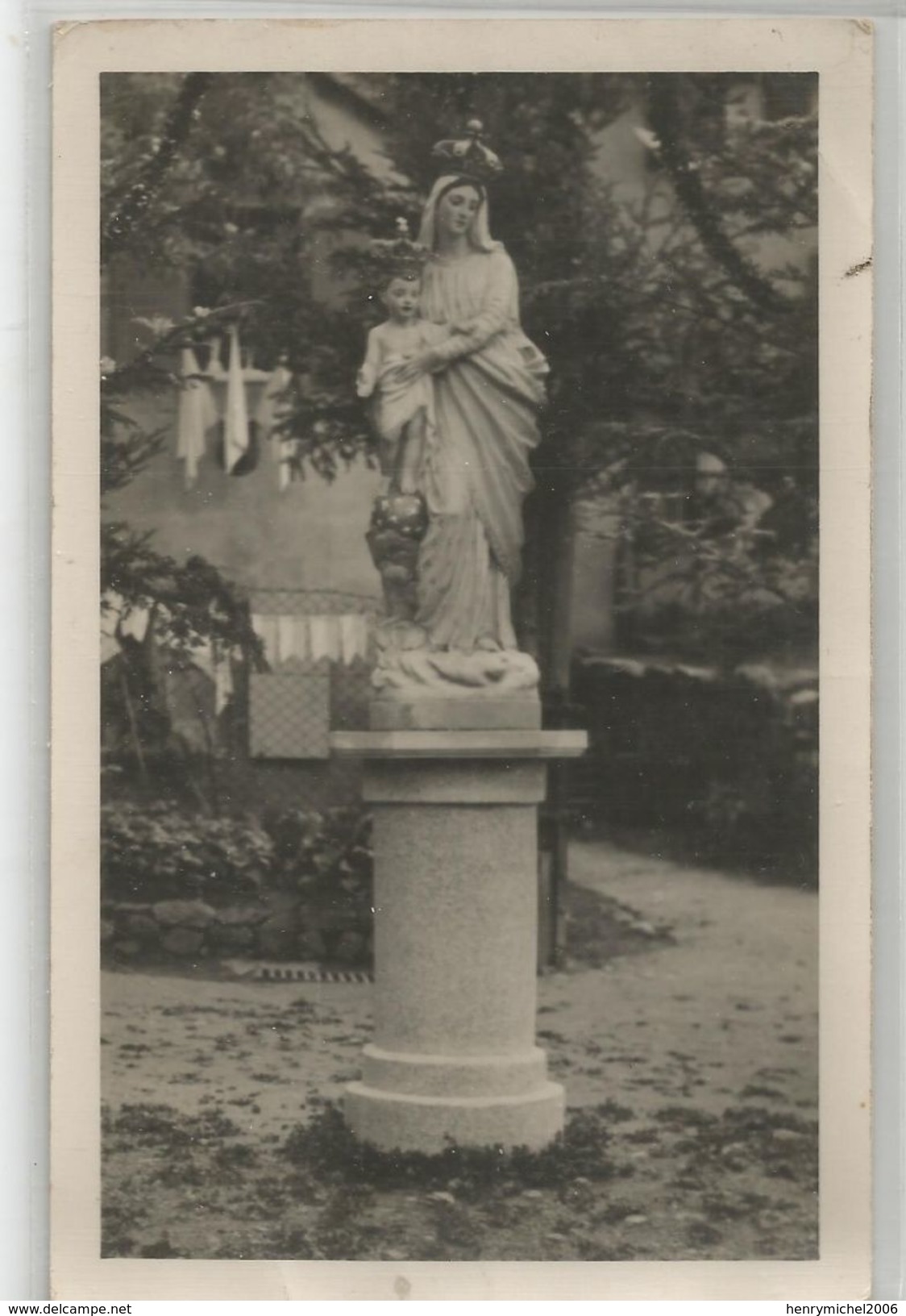 Hongrie Budapest Vierge Sur La Place Devant La Fontaine Du Congrés Eucharistique 1938 Carte Photo - Hongrie