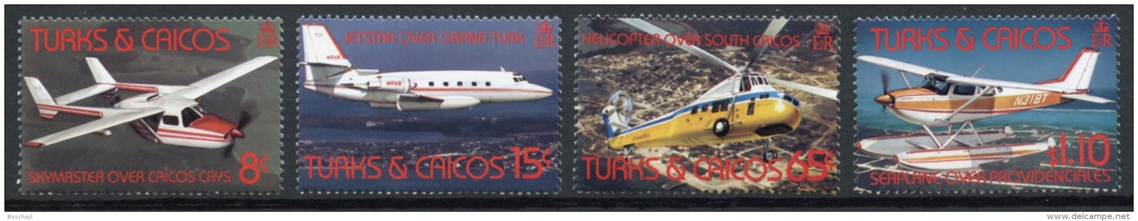 Turks And Caicos Islands, 1982, Airplanes, Aviation, MNH, Michel 605-608 - Turks & Caicos (I. Turques Et Caïques)