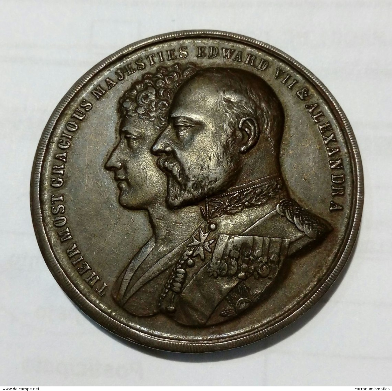 CORONATION MEDAL (1902) - COUNTY Of WORCESTER  - Edward VII And Alexandra (Bronze / 39mm) - Monarchia/ Nobiltà