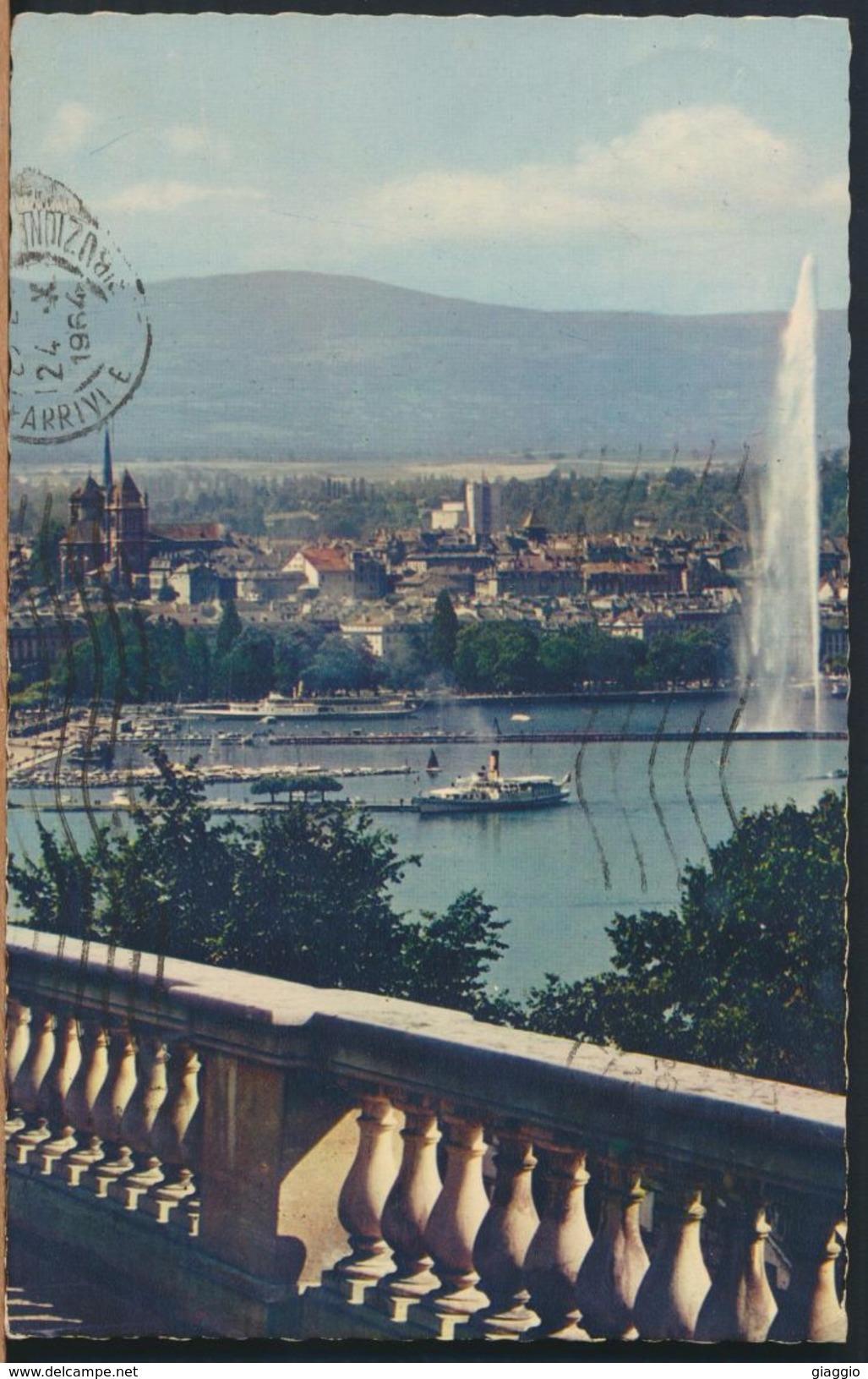 °°° 6904 - SVIZZERA - GE - GENEVE - VUE SUR LE VILLE DEPUIS COLOGNY - 1964 With Stamps °°° - Cologny