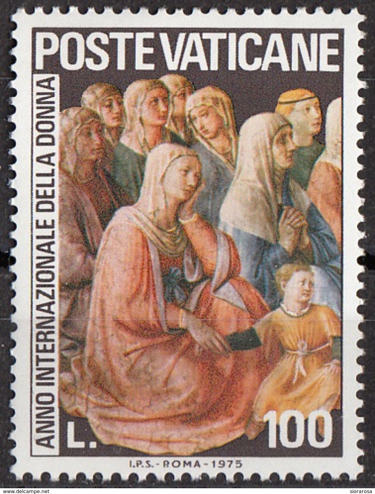 591 Vaticano 1975 "Predica Di S. Stefano..." Quadro Dipinto Da Fra Angelico Anno Della Donna MNH Paintings Tableau - Quadri