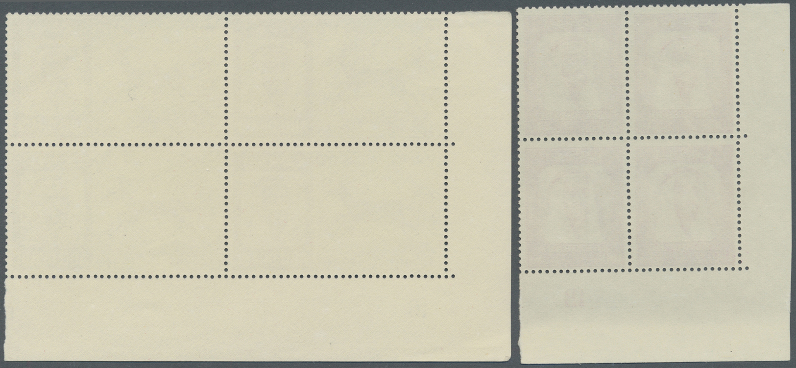 ** Abu Dhabi: 1967, Definitives, 100f. To 1d., Five Top Values Each As Plate Block From The Lower Left Corner Of The She - Abu Dhabi